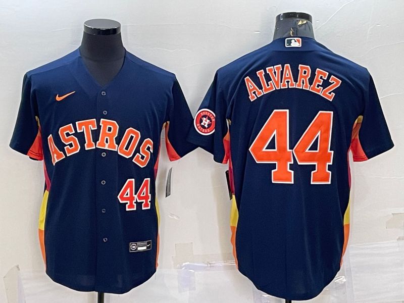 Men Houston Astros 44 Alvarez Blue Game Nike 2022 MLB Jersey